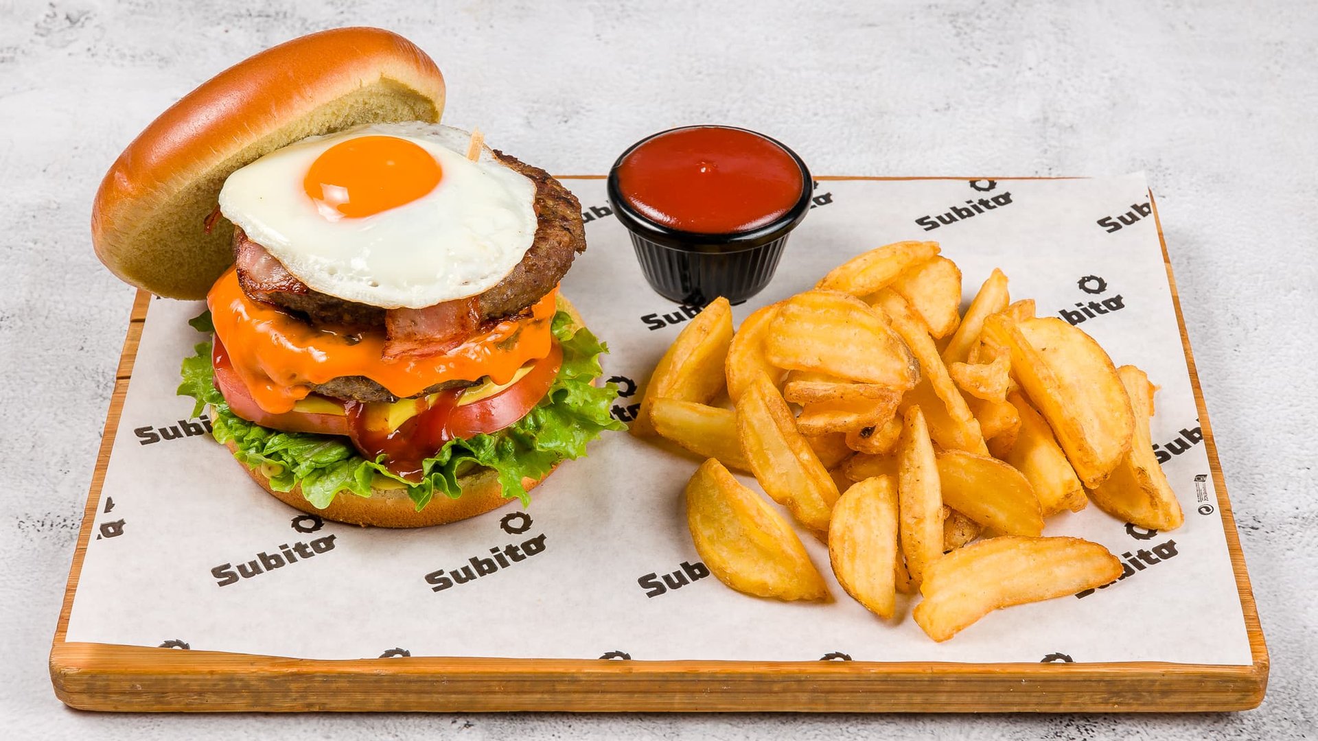 Burger with egg